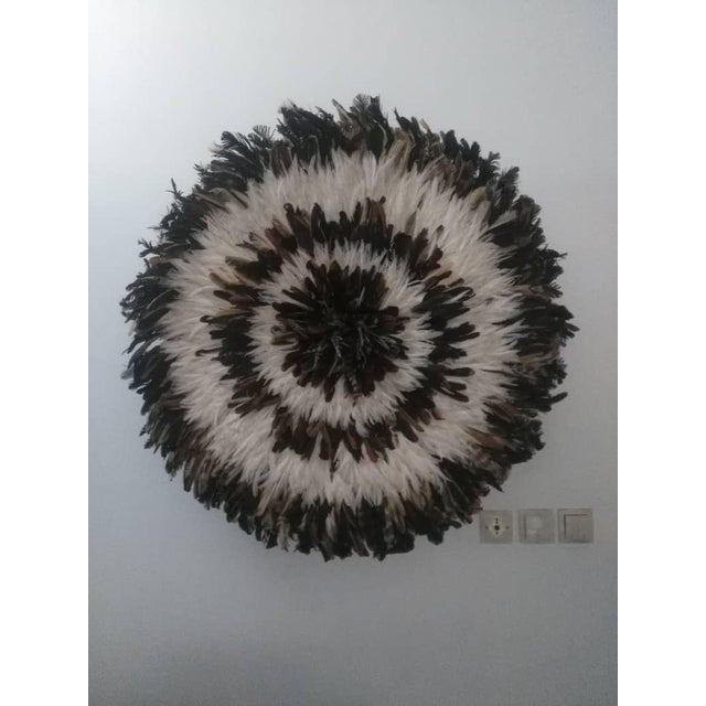 Early 21st Century Juju Hat Natural and White of 39" - 100 Cm For Sale - Image 5 of 6
