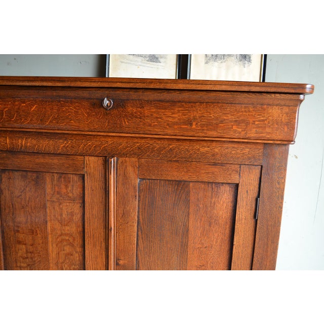 Antique Oak Louis Philippe Girls Wardrobe For Sale - Image 5 of 11