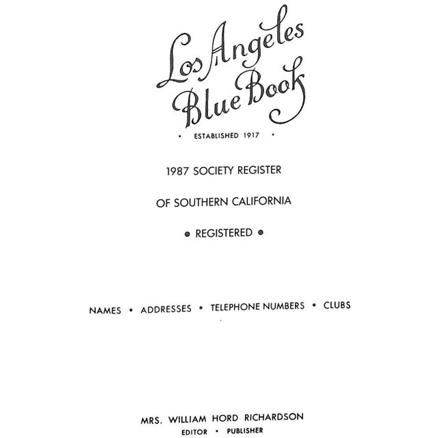 Traditional Los Angeles Blue Book 1987: Society Register of Southern California For Sale - Image 3 of 4