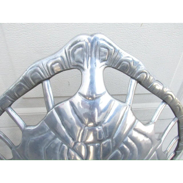 Pair of Arthur Court Aluminum Turtle Shell Lamps For Sale - Image 14 of 18