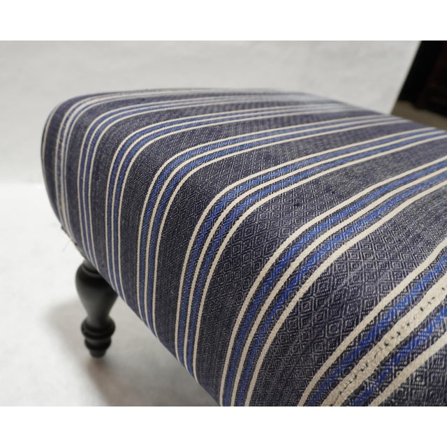 Custom Stripped Brentwood Footstool by Rooms & Gardens For Sale - Image 9 of 12