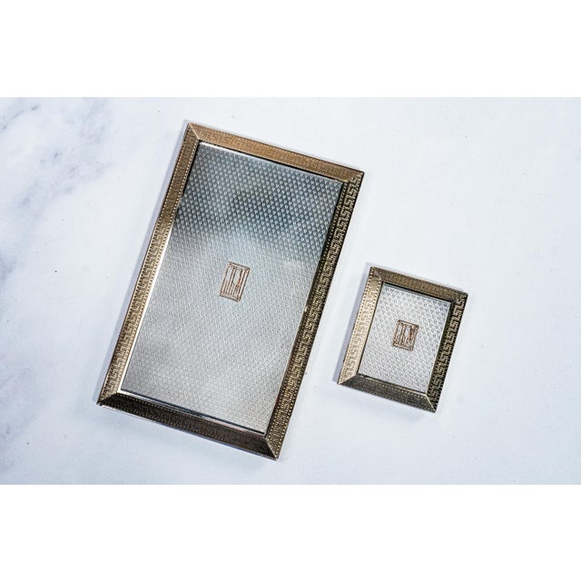 1920s Rare Asprey Art Deco Engine Turned Antique English Sterling Silver Cigarette Case Vesta Case in Presentation Box Luxury Tobacciana For Sale - Image 5 of 18