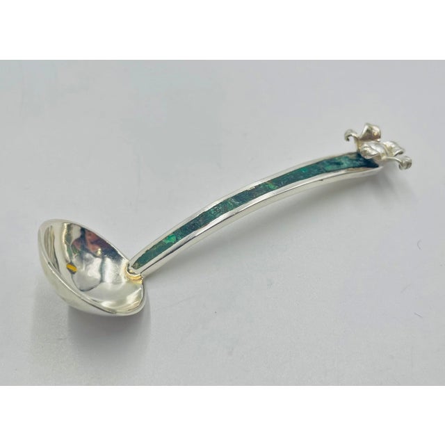 1960s Los Castillo Taxco Bird of Paradise Creamer & Sugar W Malachite Lapis - a Pair For Sale - Image 18 of 18