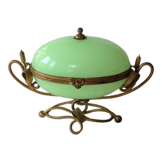 Art Nouveau Opaline Glass Casket For Sale