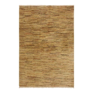 Modern Gabbeh Beige/Rust Wool Rug - 4'0'' X 5'9'' For Sale