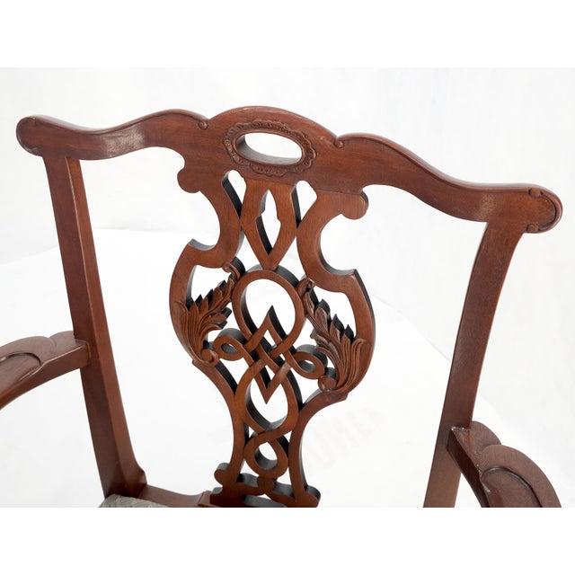 Baker Charleston Collection Mahogany Banded Dining Table 6 Chairs Set - Set of 7 For Sale - Image 12 of 12