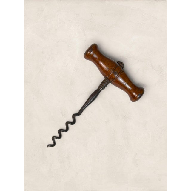 Late 19th Century English Victorian Oak & Steel T-Handle Corkscrew For Sale - Image 4 of 7