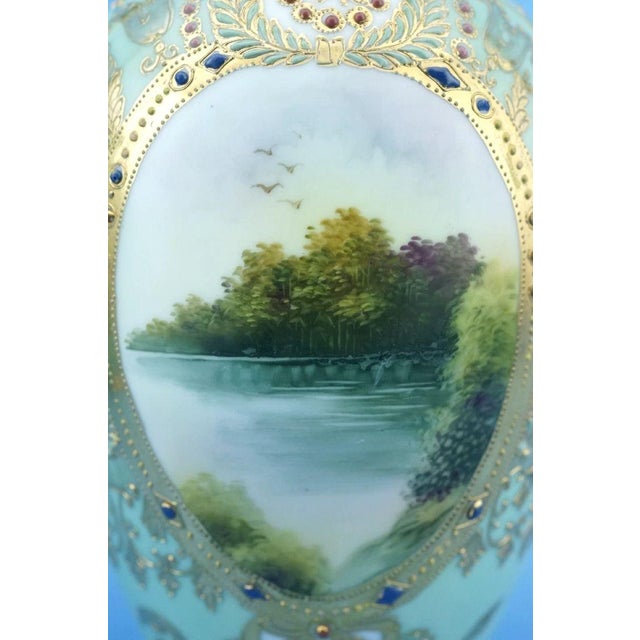 20th Century Empire Japanese Porcelain Vases with Gold Moriage Decoration, Noritake, 1890s, Set of 2 For Sale - Image 13 of 18