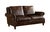 Animal Skin English Rolled Arm Love Seat - Dark Brown Leather For Sale - Image 7 of 9