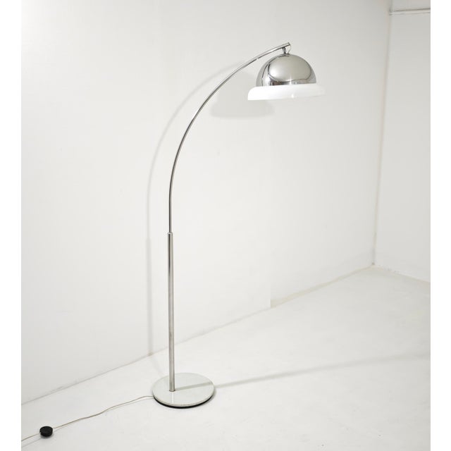 Mid-Century Modern Italian Chromed Brass and Acrylic Glass Arch Floor Lamp, 1970s For Sale - Image 18 of 18