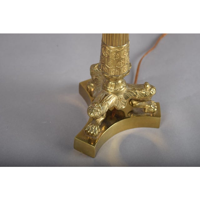 French Empire Style Brass Table Lamp, 1950s For Sale - Image 4 of 13