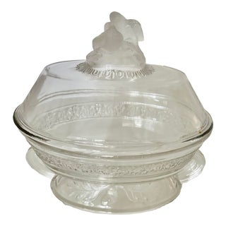 Late 19th Century Eapg Love Birds Covered Compote by Gillinder & Sons For Sale