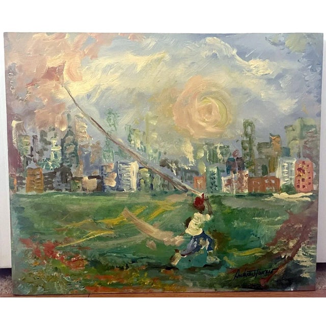 1990s Original 1990's Andrew Turner Oil Painting For Sale - Image 5 of 5