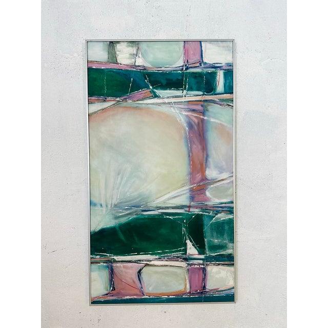 Abstract Vintage Colorful Abstract Painting For Sale - Image 3 of 8