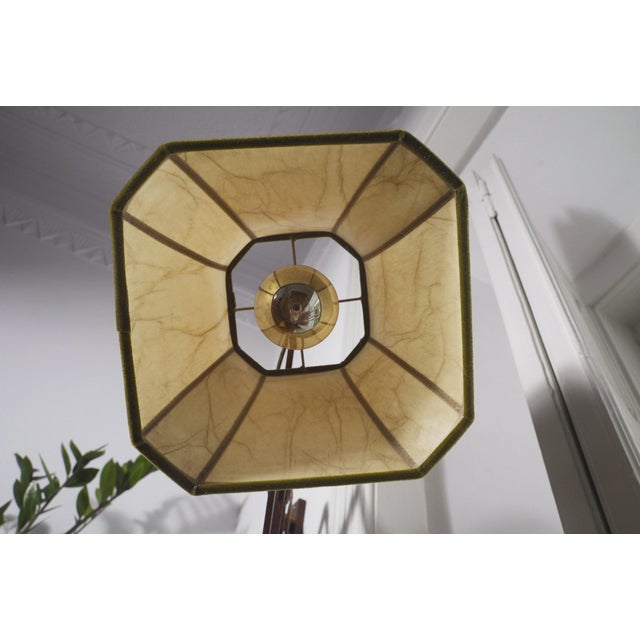 1950s Mid-Century Modern Scissor Wall Lamp in Green Velvet, 1950s For Sale - Image 5 of 11
