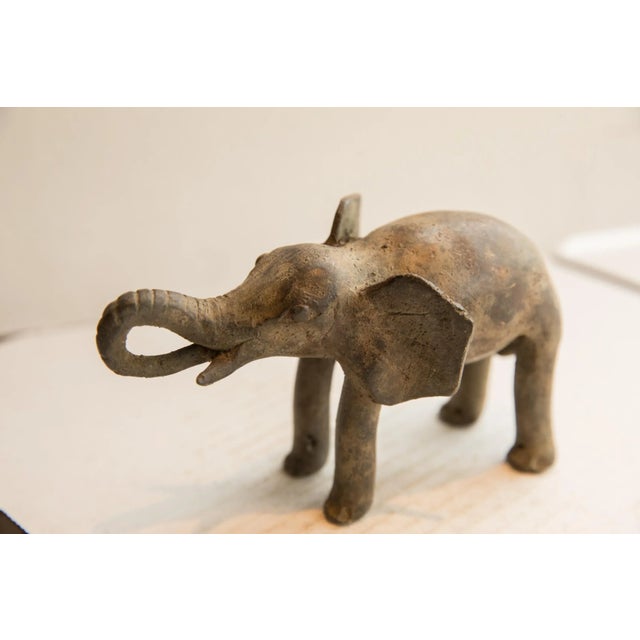 Late 20th Century Vintage African Elephant Eating Sculpture For Sale - Image 5 of 8