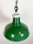 British Industrial Green Enamel Factory Pendant Lamp, 1960s For Sale - Image 6 of 16