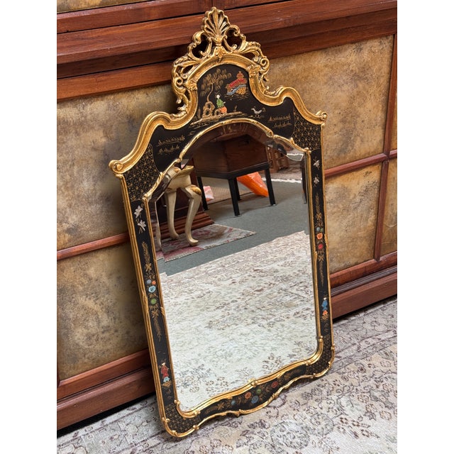 Design Plus Gallery presents the Canton Mirror from Friedman Brothers. Hand-Painted Chinoiserie defines this beveled...
