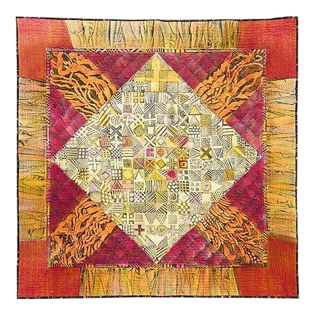 Lenore Davis Diamond and Cross II Art Quilt For Sale