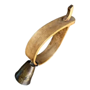 1900s Goat Bell With Wood Collar
