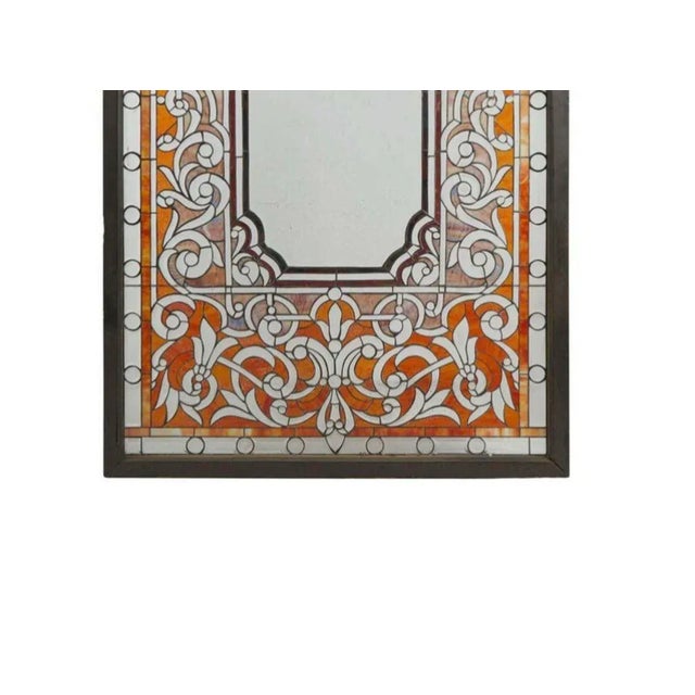 Figurative 19th Century Colorful Leaded Glass Window For Sale - Image 3 of 5
