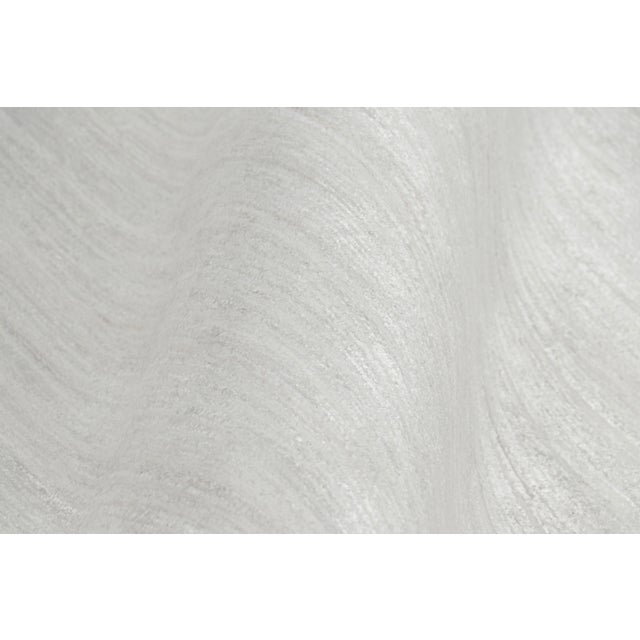 Rug & Kilim Rug & Kilim’s Oversized Textural Rug in Solid White, Gray and Cream Striae - 13x17 For Sale - Image 4 of 5