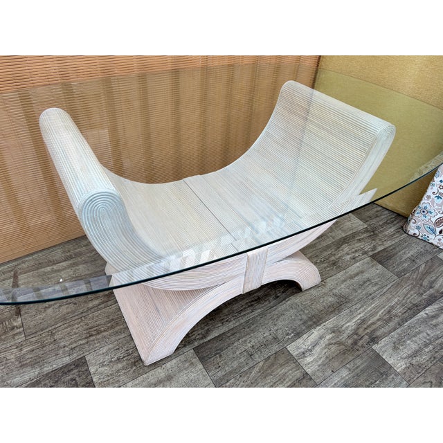 Coastal Style Pencil Reed Coffe Table in the Betty Cobonpue Manner. Circa 1980's. For Sale - Image 4 of 17