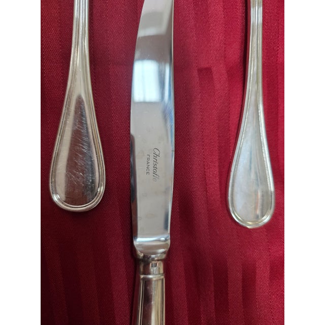 Metal 1970s Christofle Albi Silver Plated Flatware - 44pcs For Sale - Image 7 of 12