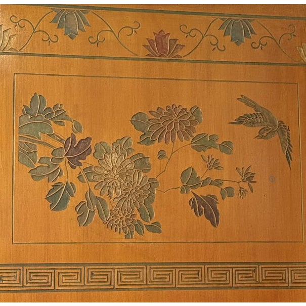 Wood Chinese Lacquered Eight-Panel Folding Screen For Sale - Image 7 of 11