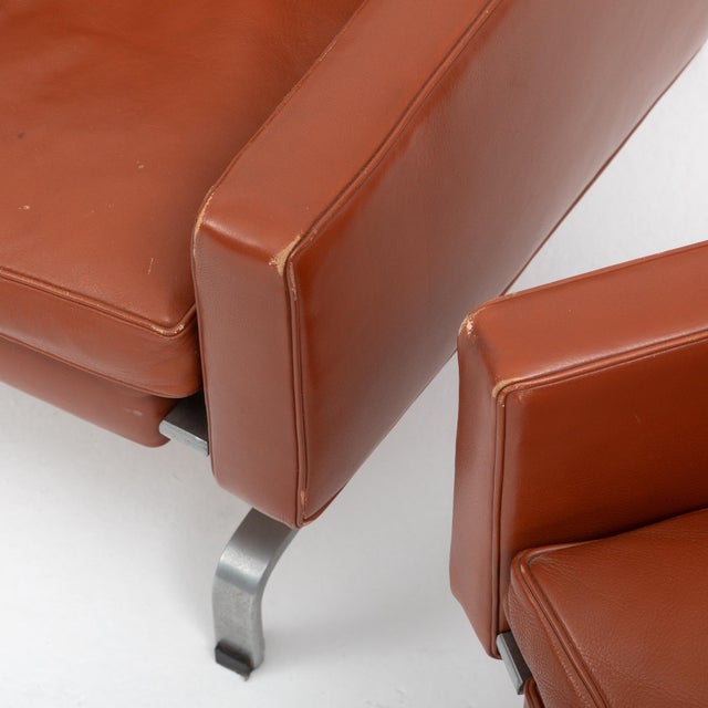 Poul Kjærholm Pk31 Leather Lounge Set for Fritz Hansen, Denmark, 1988 - Set of 4 For Sale - Image 16 of 18