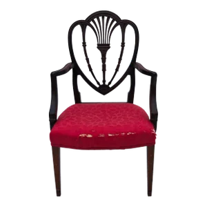 Antique Duncan Phyfe Arm Chair Carved Mahogany/Inlay Design