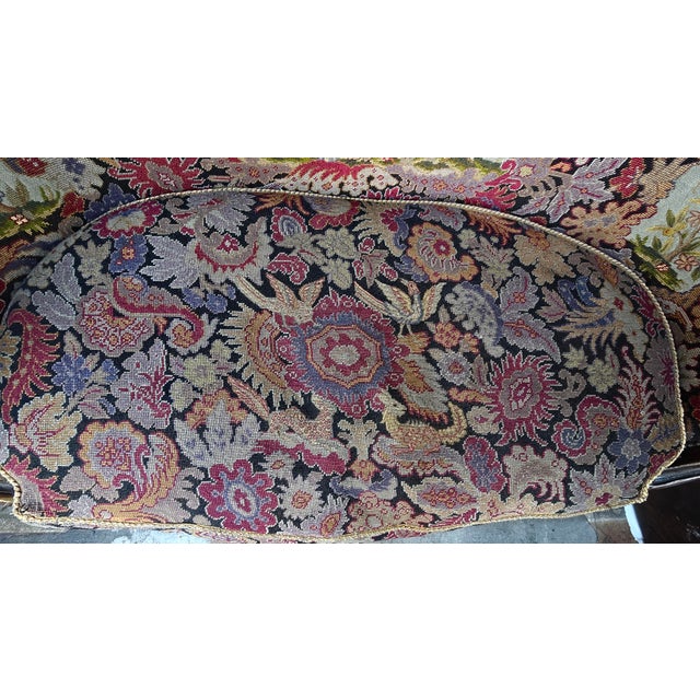 Wood 19th Century French Louis XV Style Mahogany and Needlepoint Tapestry Settee For Sale - Image 7 of 9