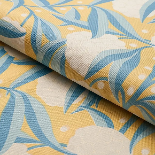 Schumacher Schumacher Rubus Cotton Linen Fabric in Yellow For Sale - Image 4 of 5