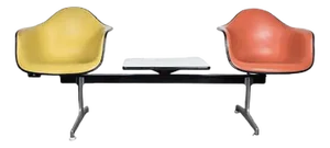 Tandem for Chairs and Table by Charles & Ray Eames for Herman Miller