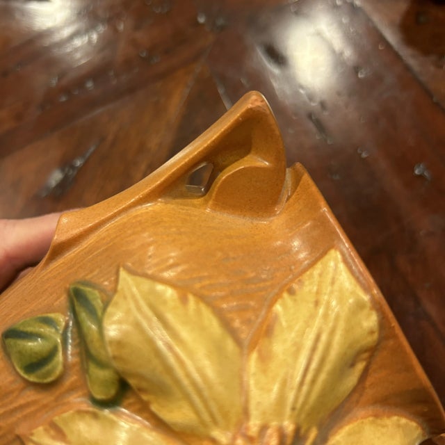 Roseville Pottery Roseville Clematis Autumn Brown Vase For Sale - Image 4 of 5