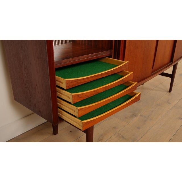 Brown Vintage Danish Highboard in Teak by Arne Vodder for HP Hansen For Sale - Image 8 of 15