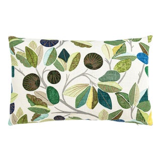 The House Of Scalamandré Linden Lumbar Pillow In Foliage For Sale