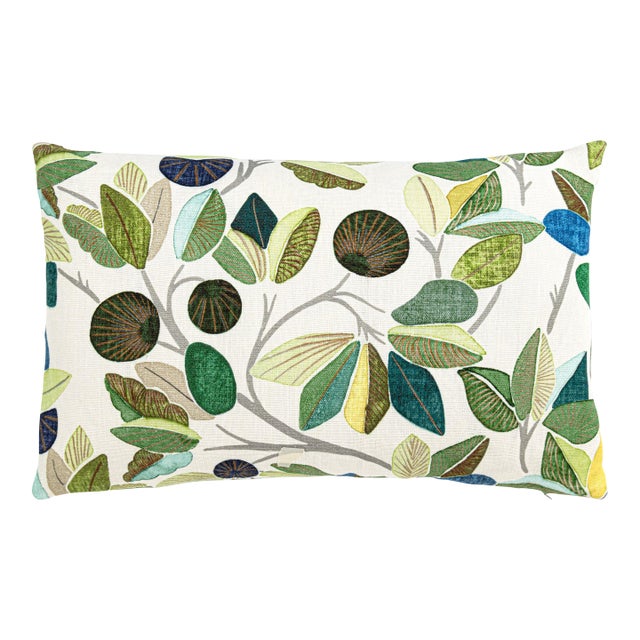 The House Of Scalamandré Linden Lumbar Pillow In Foliage For Sale