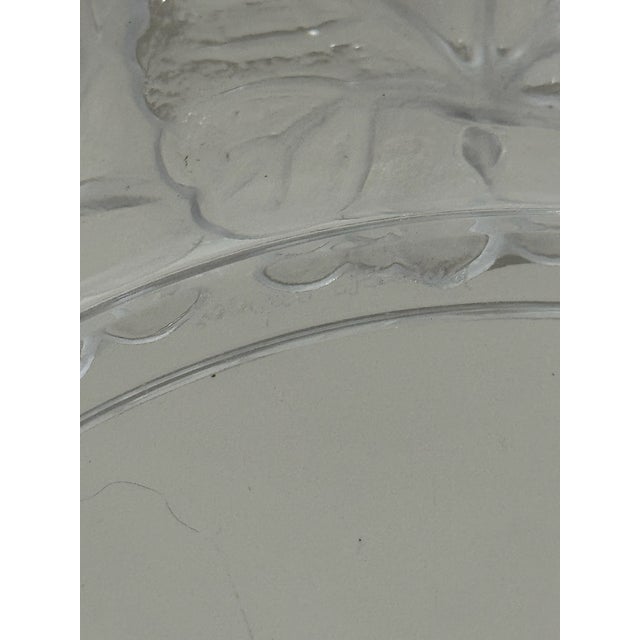 Lalique Lalique “Geranium” Frosted Crystal Plate – 8” France For Sale - Image 4 of 4