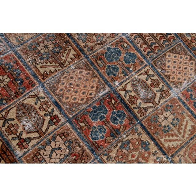 Textile 1960s Vintage Distressed Handmade All Over Brown Wool Rug For Sale - Image 7 of 8