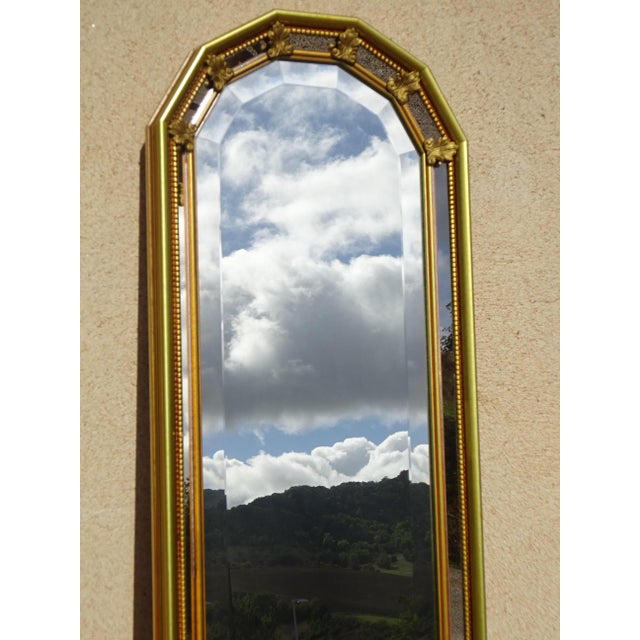 1980s Golden Mirror with Beaded Frame and Fleur-de-Lys, 1980s For Sale - Image 5 of 15