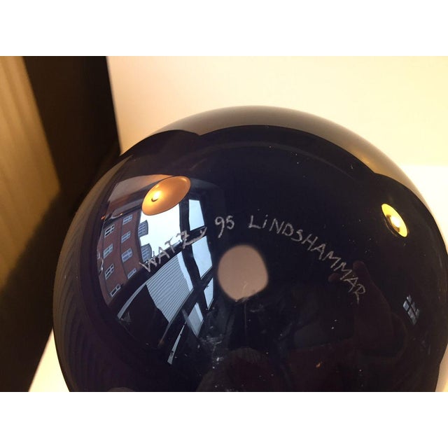 Glass Rocking Spherical Glass Vase by Birgitta Watz for Lindshammar, 1995 For Sale - Image 7 of 12