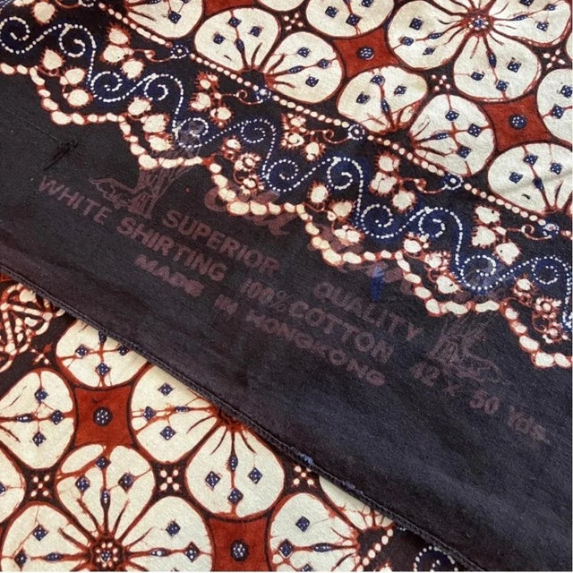 Black 1970s Batik Fabric - Black with Red Birds - Rara Djonggrang For Sale - Image 8 of 8