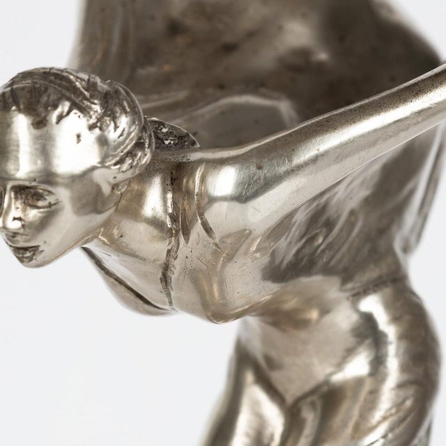 Silver 20th Century Rolls Royce Spirit of Ecstasy Statue For Sale - Image 8 of 18