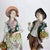 Pair Oversized Antique German Majolica Porcelain Figures of a Maiden & Lad C1920 For Sale - Image 6 of 16