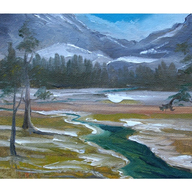 Impressionist "High Sierra Mountain Landscape" Contemporary Oil Painting by Kathleen Murray For Sale - Image 3 of 3