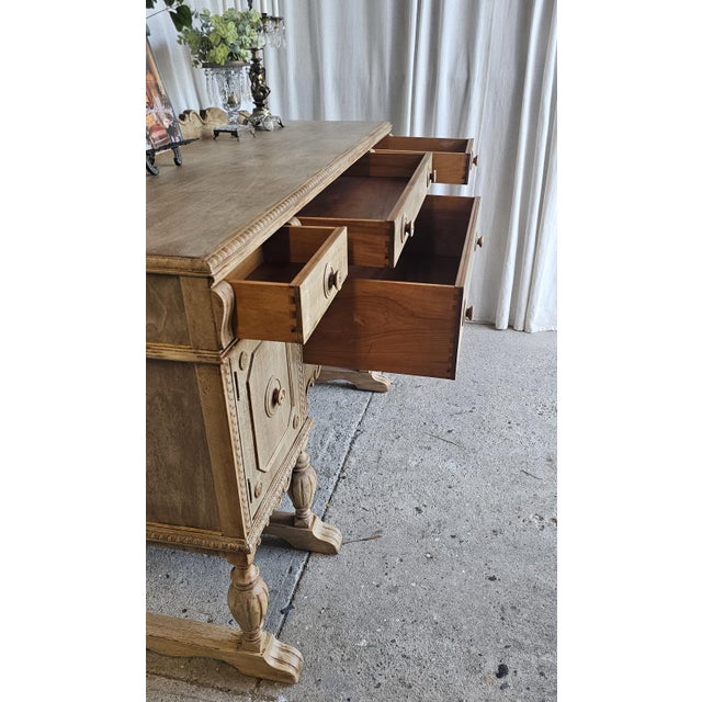 1930s Farm House, Jacobean Sideboard Buffet, Walnut Wood For Sale - Image 14 of 15