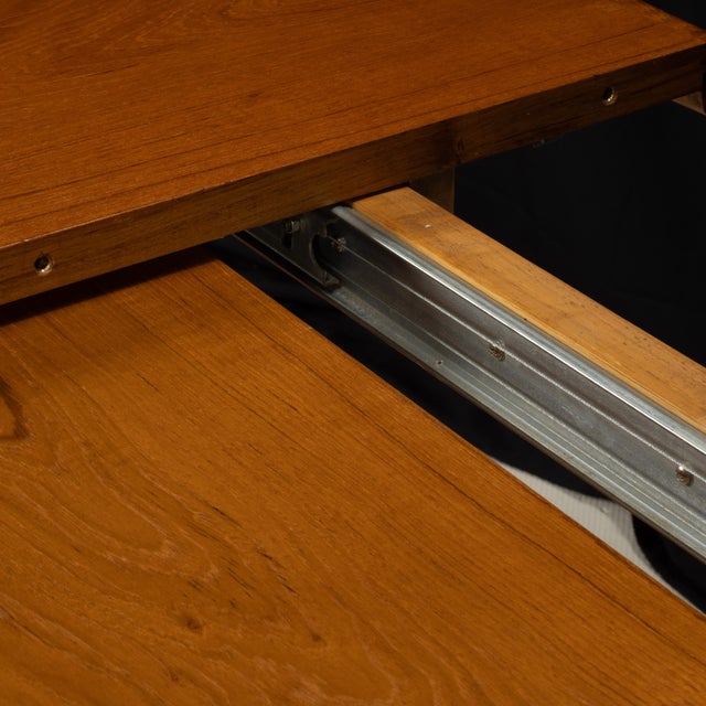 Sun Cabinet Co. Danish Modern Solid Teak Expanding Dining Table Hidden Leaves For Sale - Image 16 of 17