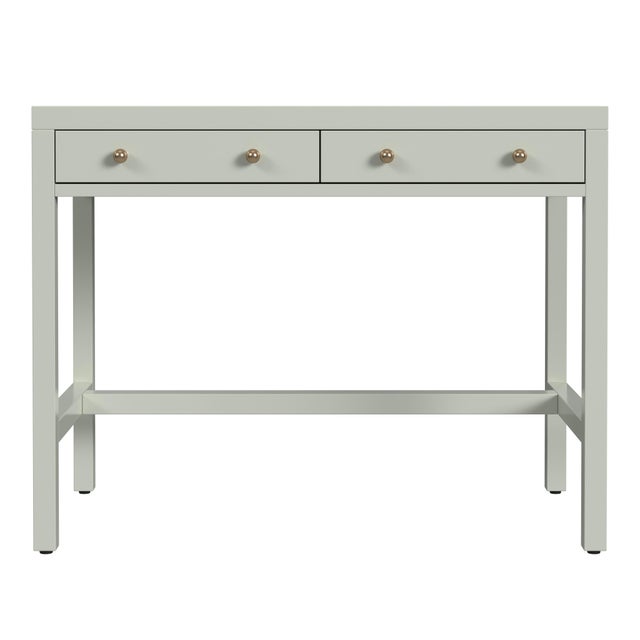 Spritely Home Accent Furniture Nora 40 in. W Rectangular Wood 2 Drawer Writing Desk, Sage Green For Sale - Image 4 of 8