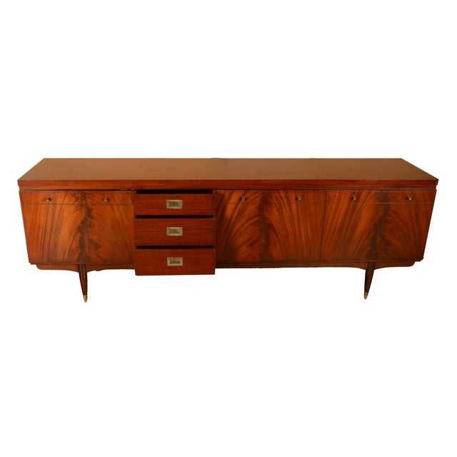 Mid Century Modern Danish Style Teak Mahogany Long Credenza Fully Restored 1966 For Sale In Portland, OR - Image 6 of 18